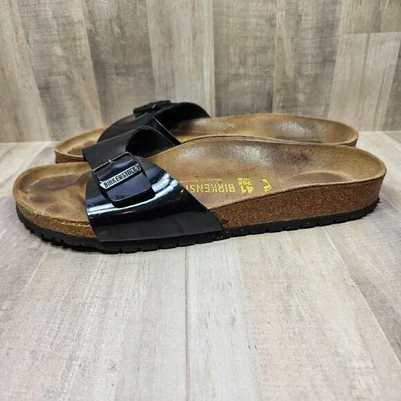 Birkenstock Woman's Sz 41 Madrid Single Black Strap Adjustable Sandals Shoes - Picture 4 of 10